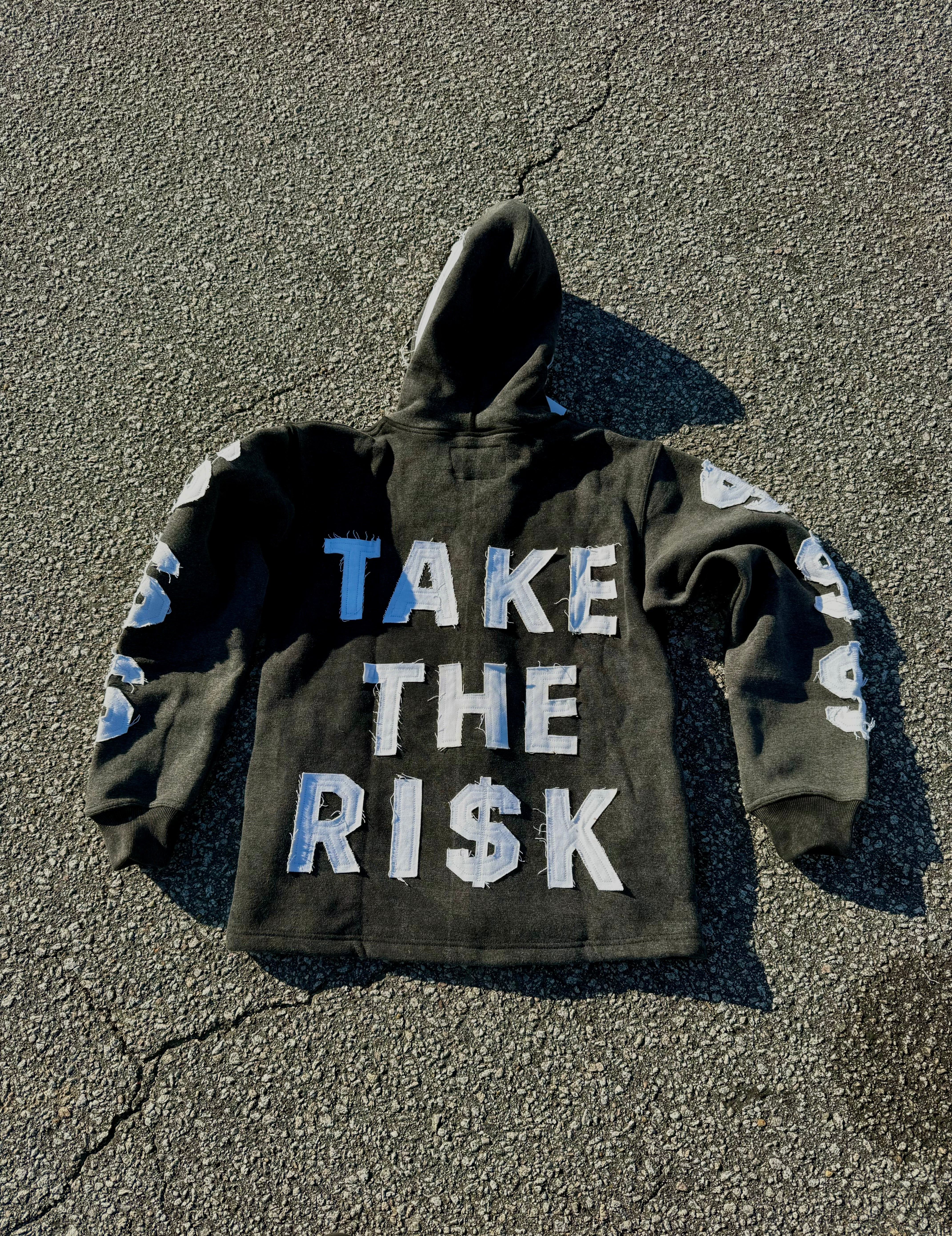 “Take The Ri$k” Full Zip Up Jacket (Black)