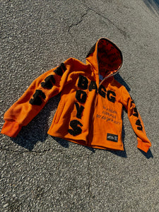 “Take The Ri$k” Full Zip Up Jacket (Orange)