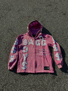 “Take The Ri$k” Full Zip Up Jacket (Pink)